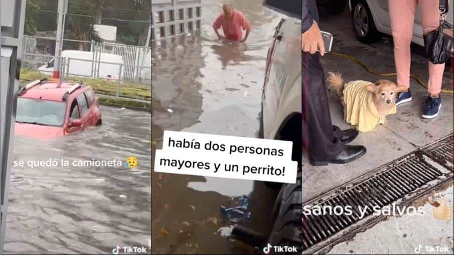 Abuelitos quedan atrapados por inundación en Guadalajara, mira el rescate