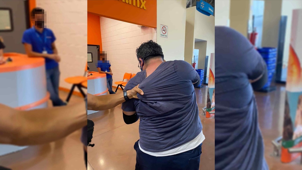 Hombre es sorprendido tomando fotos a mujer en Walmart de Guadalupe
