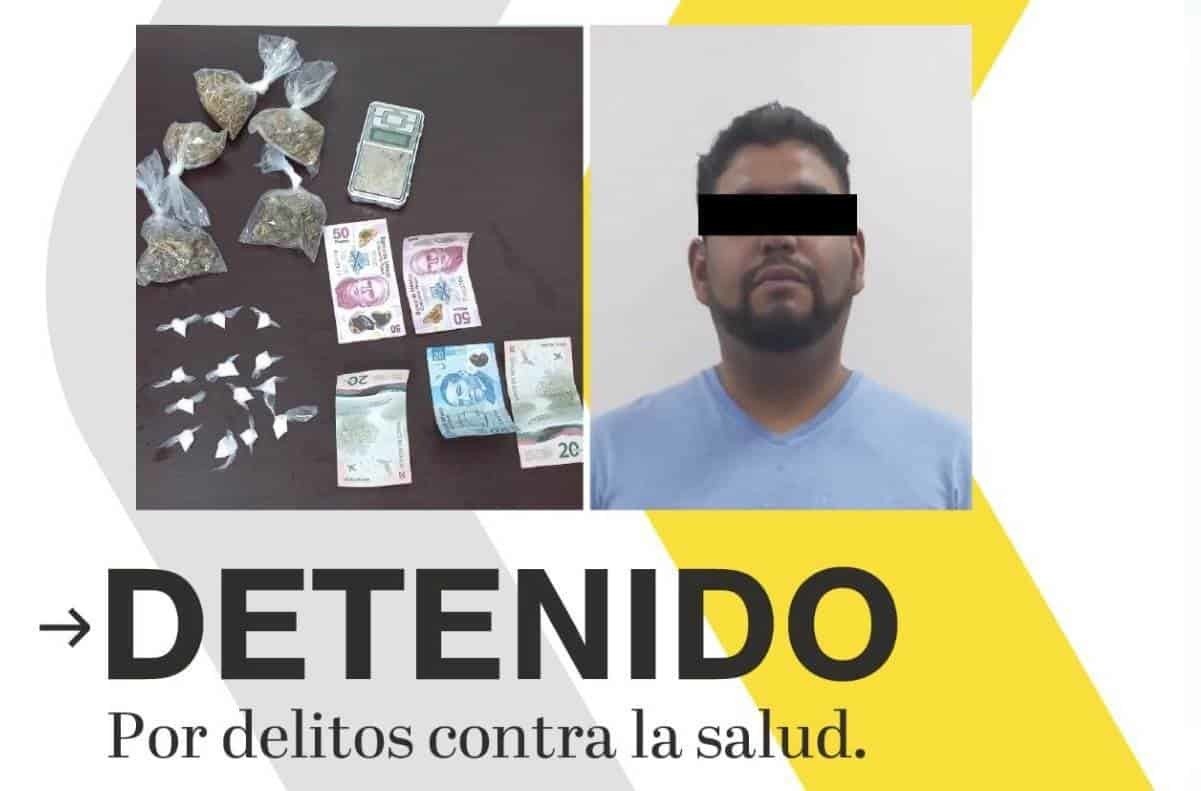 Detiene a hombre por vender droga en Santiago