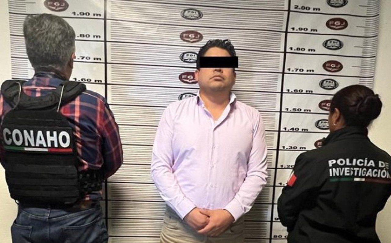 Jesús N, de 35 años, fue capturado tras ser acusado de violar a sus hijas de 5 y 9 años de edad en Toluca, Estado de México. Foto. Foto: Gobierno de México