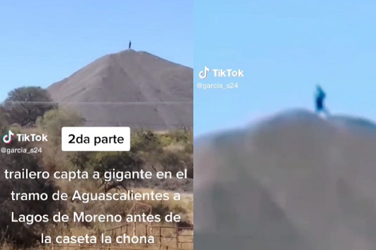 Un trailero captó a un presunto gigante en un cerro del estado de Aguascalientes. Foto: TikTok garcia_s24