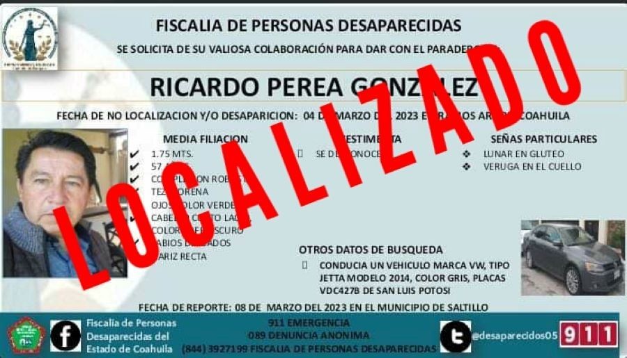 El empresario Ricado Perez González fue encontrado muerto en Monterrey. Foto. Fiscalía