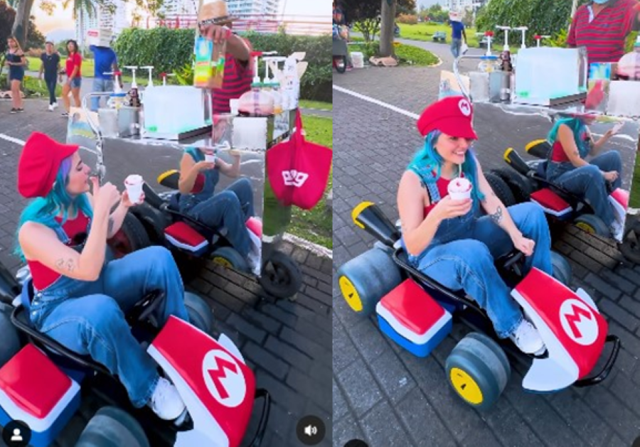 TikToker recrea go kart para llegar a ver la película de “Super Mario Bros”. Foto. Instagram