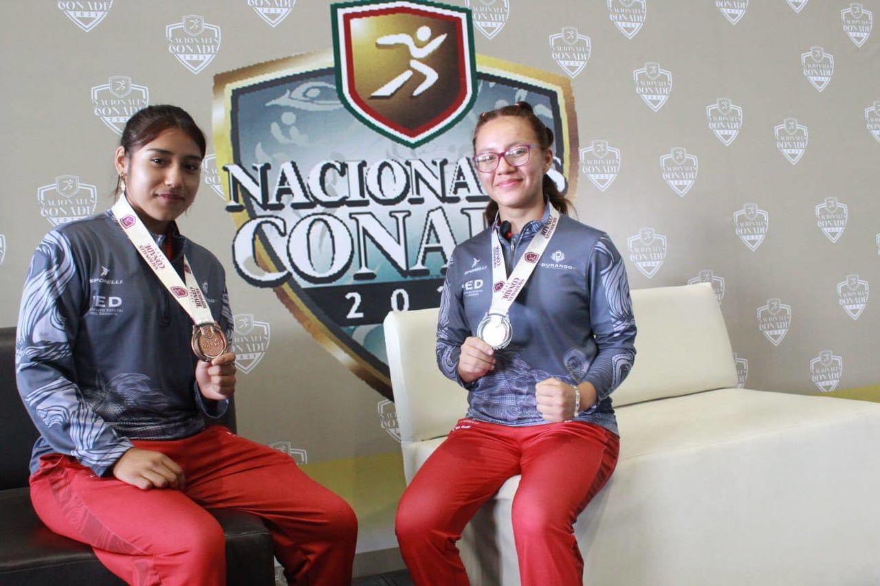 Ximena Palos y Jazmín Saucedo, ganadoras de plata y bronce para Durango en JNC 2023. Foto: IED