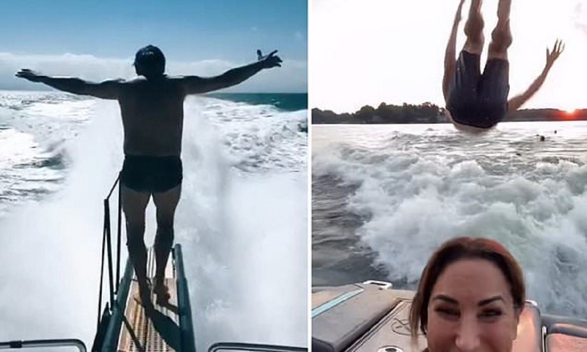 El reto 'Boat jumping', que consiste en saltar de una lancha en movimiento puede ser mortal e incluso puede provocar a las personas una parálisis corporal. Foto: TikTok