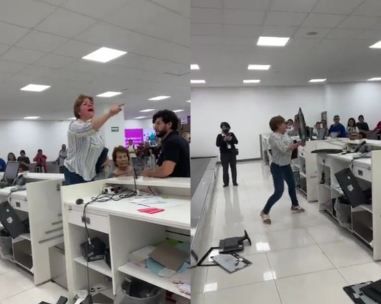 Lady Aeropuerto: causa destrozos en el AICM. Foto: Captura de pantalla