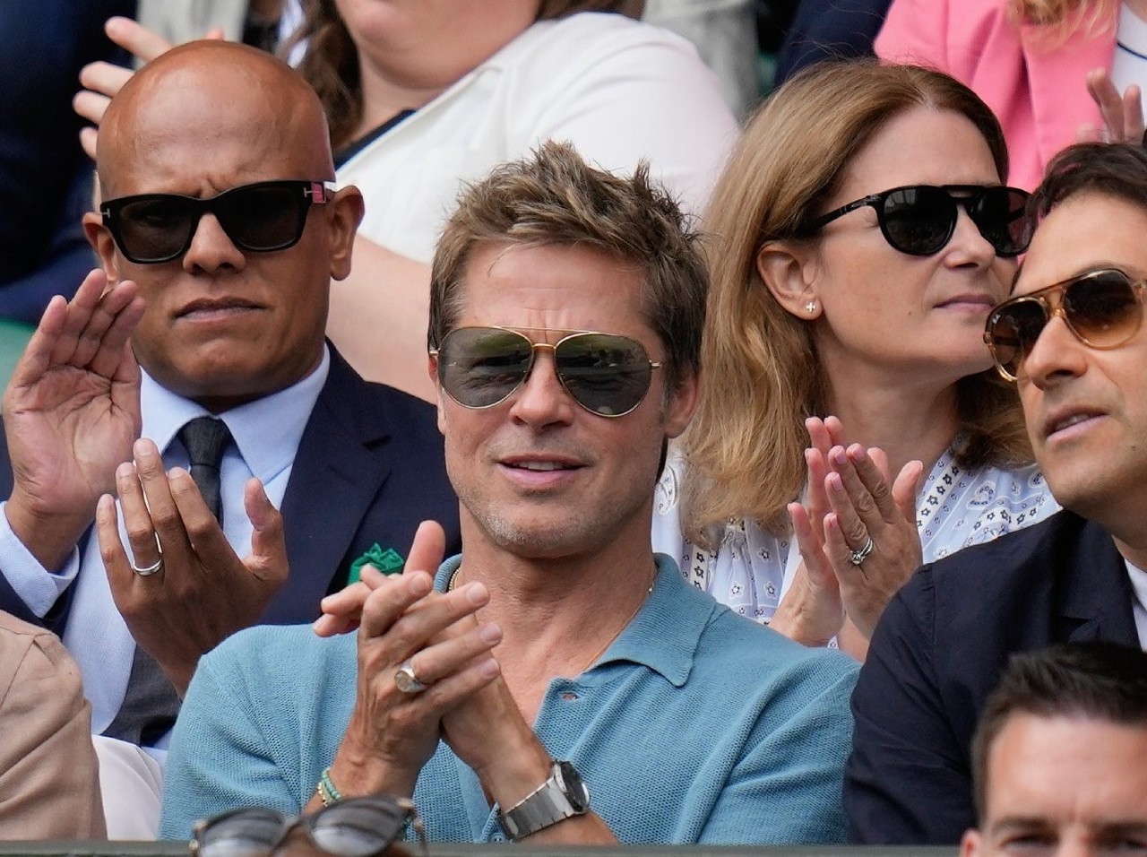 Brad Pitt es tendencia por su presencia en la final de Wimbledon