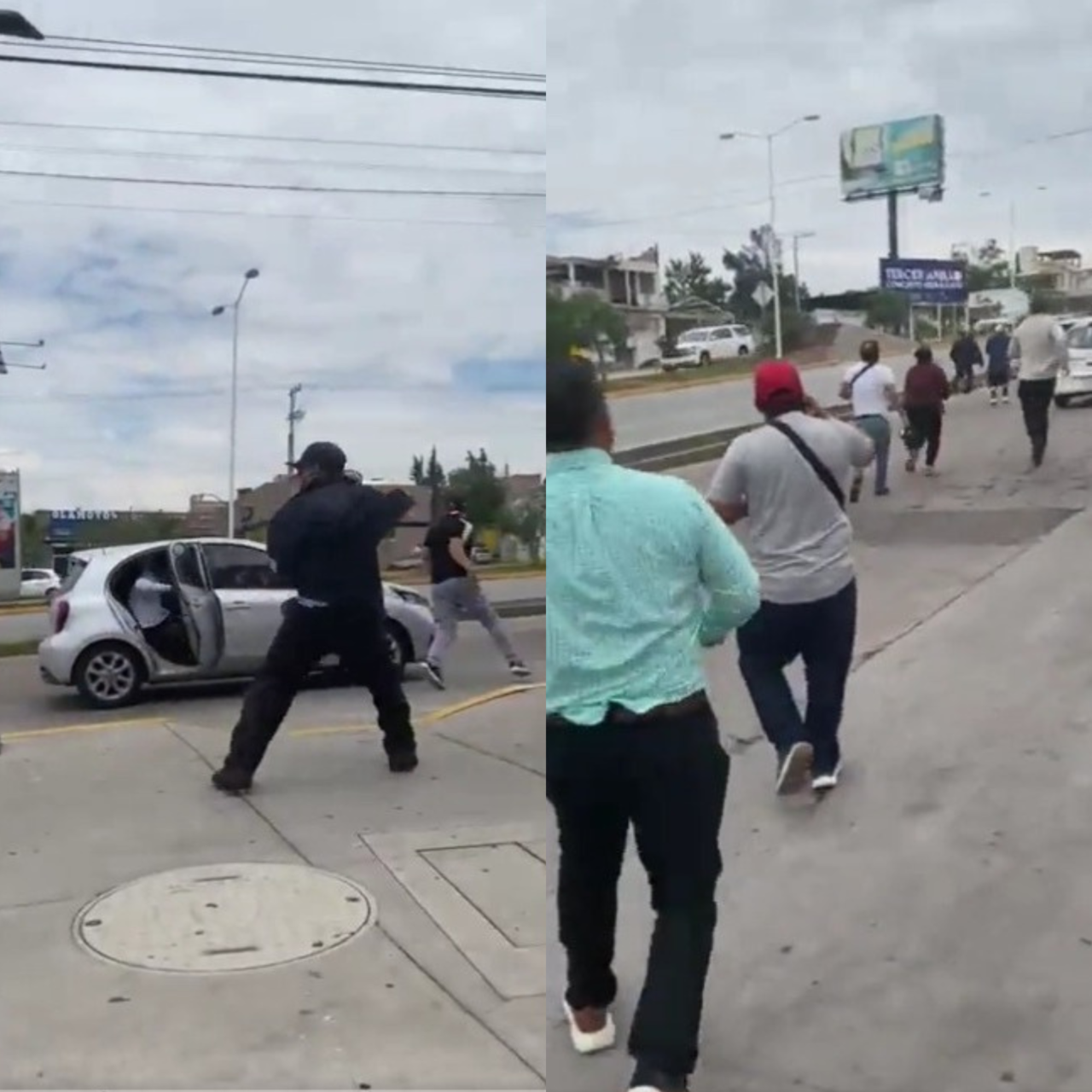 Agresión con palos y tubos al equipo de Sheinbaum en Aguascalientes. Foto: Captura de pantalla