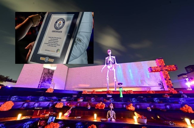 Ceremonia de Récord Guinness del Altar de Día de Muertos más grande del mundo. Fotos. Cortesia