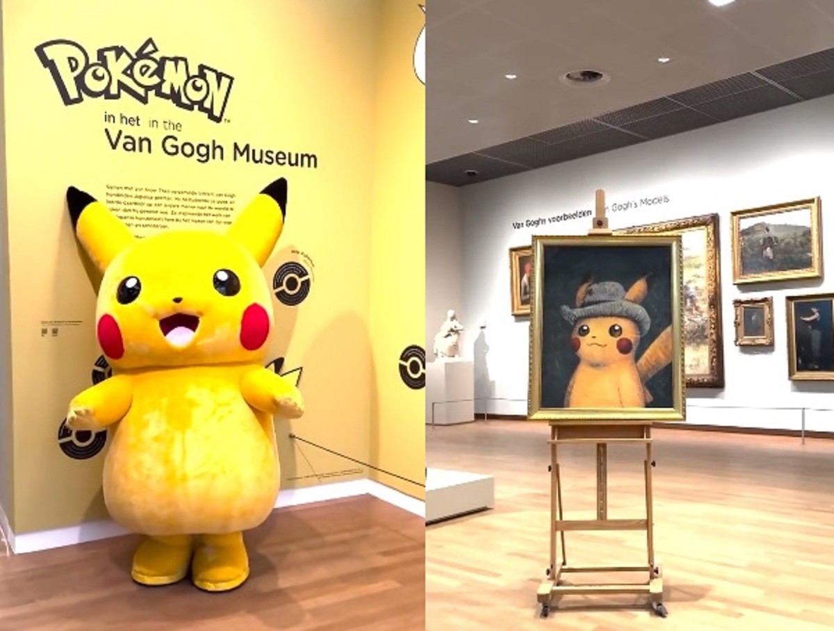 La carta 'Pikachu con sombrero de fieltro gris' alcanzó la asombrosa cifra de 6 mil 969 dólares en una subasta en eBay. Foto: Twitter @vangoghmuseum