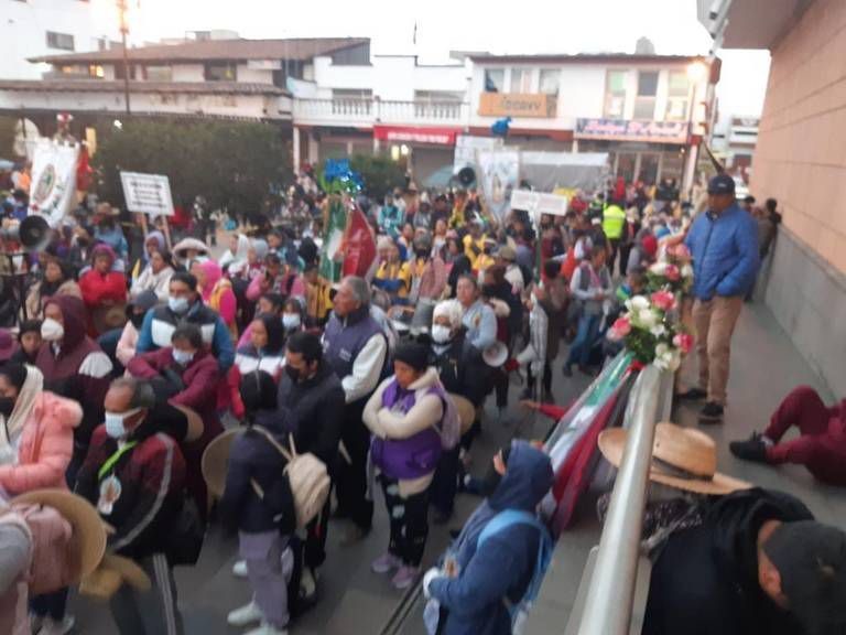 Ccontingente inicia peregrinación rumbo a la Ciudad de México. Cortesía SSEM.