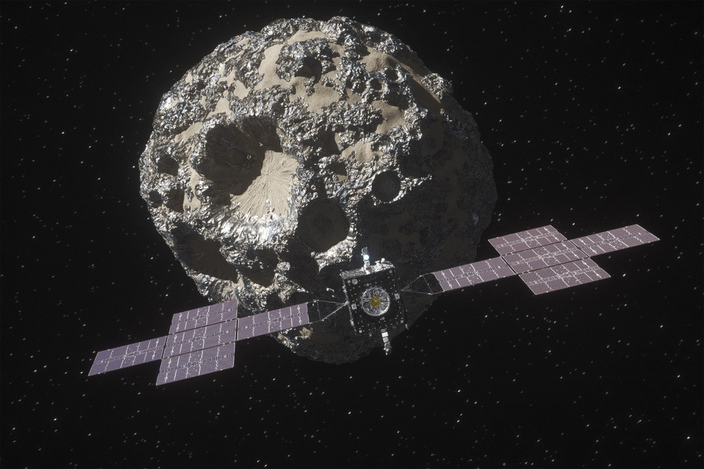 Una nave espacial de NASA ha iniciado una travesía de seis años a Psyche, un raro asteroide metálico. SpaceX lanzó la nave espacial Psyche el ciernes 13 de octubre de 2023 desde el Centro Espacial Kennedy en Florida. (NASA/JPL-Caltech/ASU via AP)
