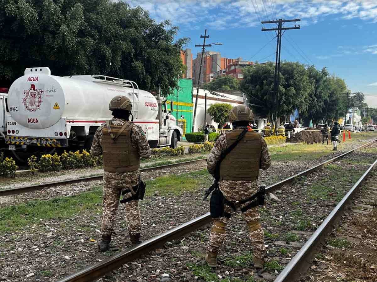 La zona fue resguardada por elementos del Ejército y de la Guardia Nacional. Foto: Especial