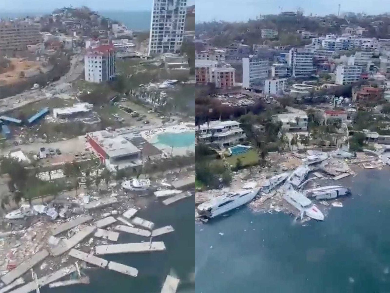 Video viral: la destructiva huella del huracán Otis en Acapulco