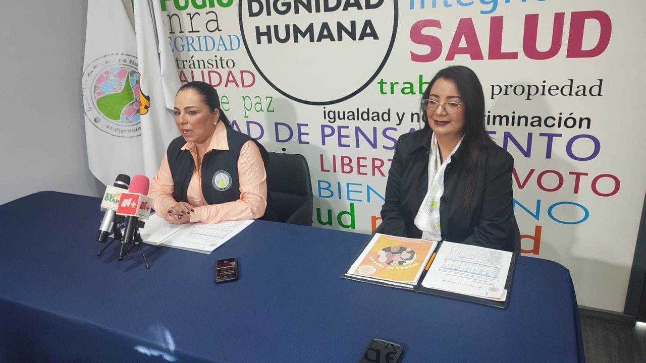 Conferencia de prensa ofrecida por la titular de la Comisión de los Derechos Humanos en Tamaulipas, Olivia Lemus. (Foto: Oscar Pineda)