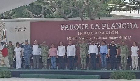 López Obrador inaugura el Parque La Plancha en Mérida, Yucatán