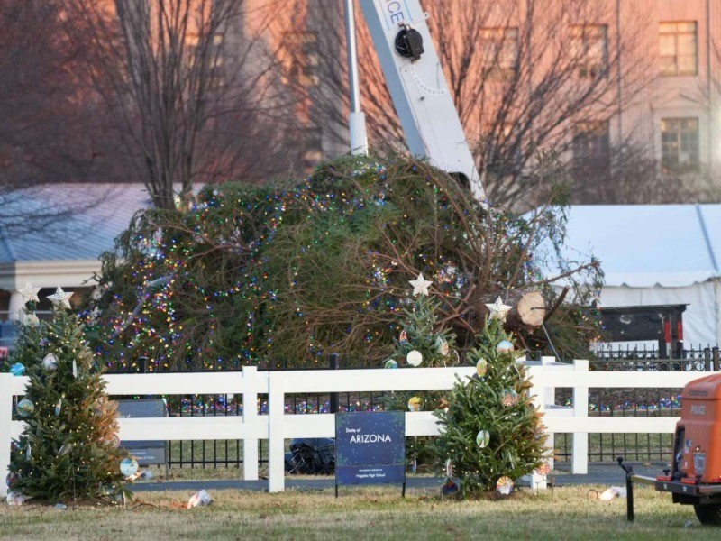 “Aironazo” derriba el árbol de Navidad de la Casa Blanca