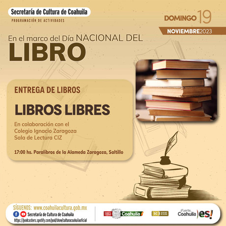 ¡Libros para todos! Invitan al evento Libros Libres en Saltillo