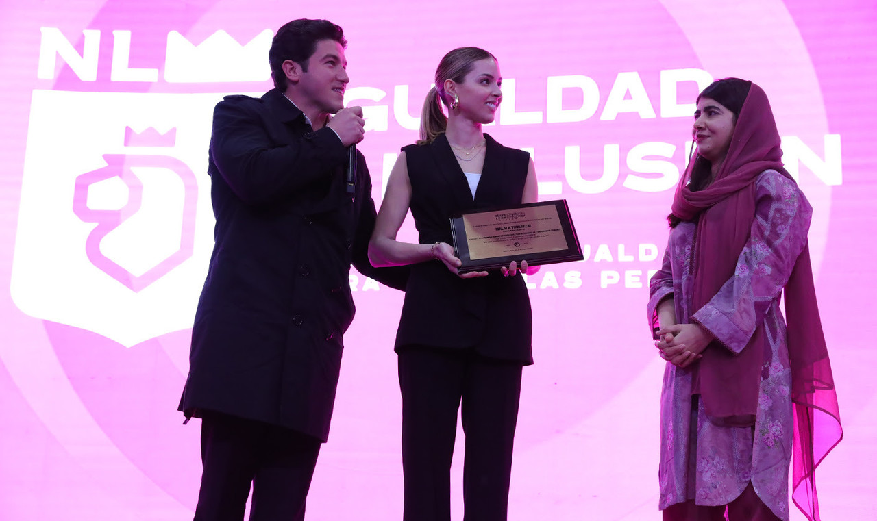 Malala Yousafzai compartió un mensaje de esperanza y enfatizó la importancia de garantizar los derechos humanos. Foto: Gobierno de Nuevo León.