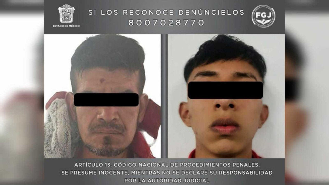 Jesús 'N' y Edgar 'N' enfrentan cargos por homicidio calificado, por crímenes cometidos en Tlalnepantla y Naucalpan. Foto: FGJEM