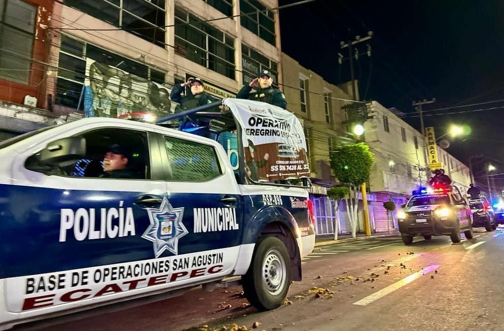 El operativo para vigilar a los peregrinos que van a la Basílica de Guadalupe y pasan por Ecatepec ya arrancó con dos mil 500 policías. Foto: Gobierno de Ecatepec