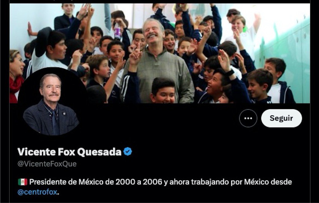 La cuenta de Vicente Fox en X fue suspendida el pasado 27 de noviembre, luego de que el exmandatario hiciera un comentario polémico hacia Mariana Rodríguez. Foto: X.
