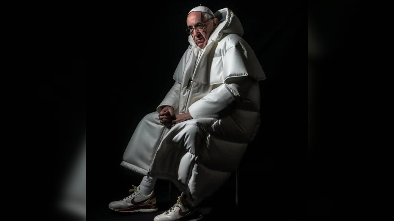 En meses recientes, el Papa Francisco se volvió viral en internet al aparecer en imágenes generadas por IA, donde se le veía vistiendo una chamarra larga, pantalón y tenis blancos. Foto: Archivo