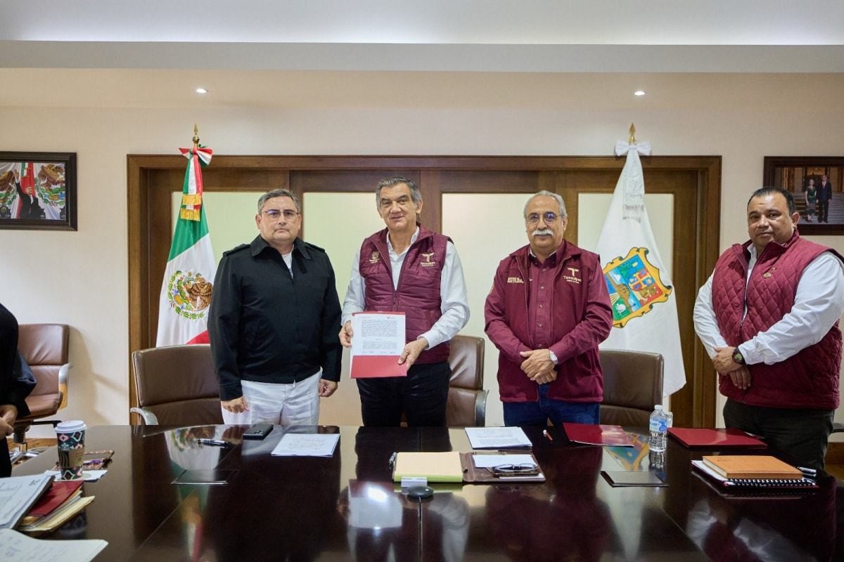 Miguel Ángel Nuño, Américo Villarreal y Antonio Varela. Foto: Gobierno de Tamaulipas