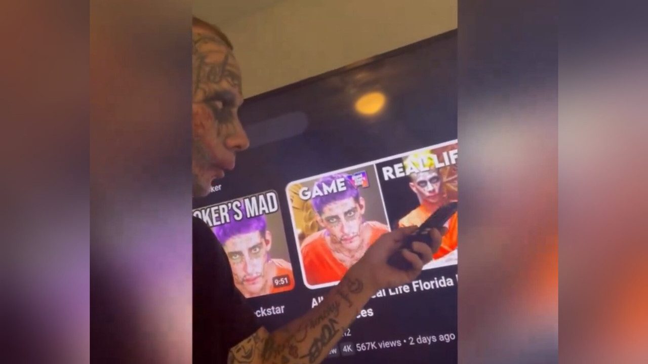 En el vídeo, el Joker de Florida sostiene que Rockstar Games se ha inspirado en él para crear al personaje de GTA 6. Foto: Especial/ Captura de pantalla