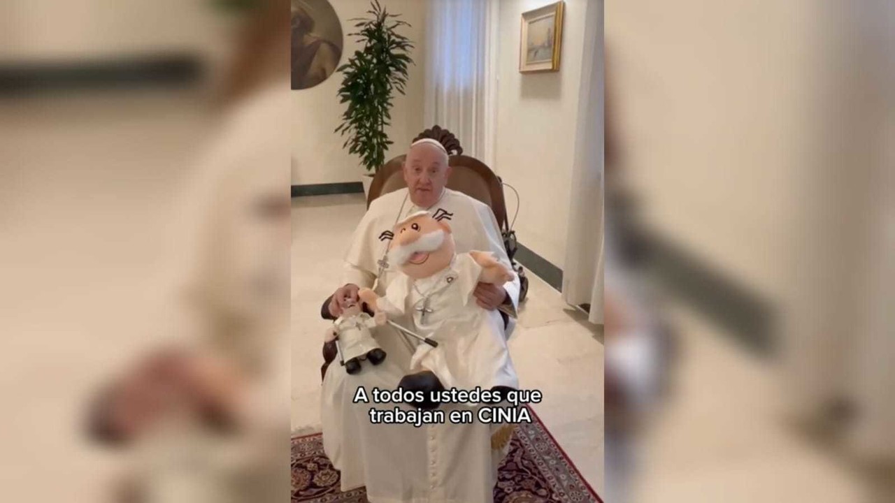 En el video, el Papa Francisco expresa su agradecimiento y reconocimiento a los trabajadores de CINIA por su labor y dedicación. Foto: Captura de pantalla