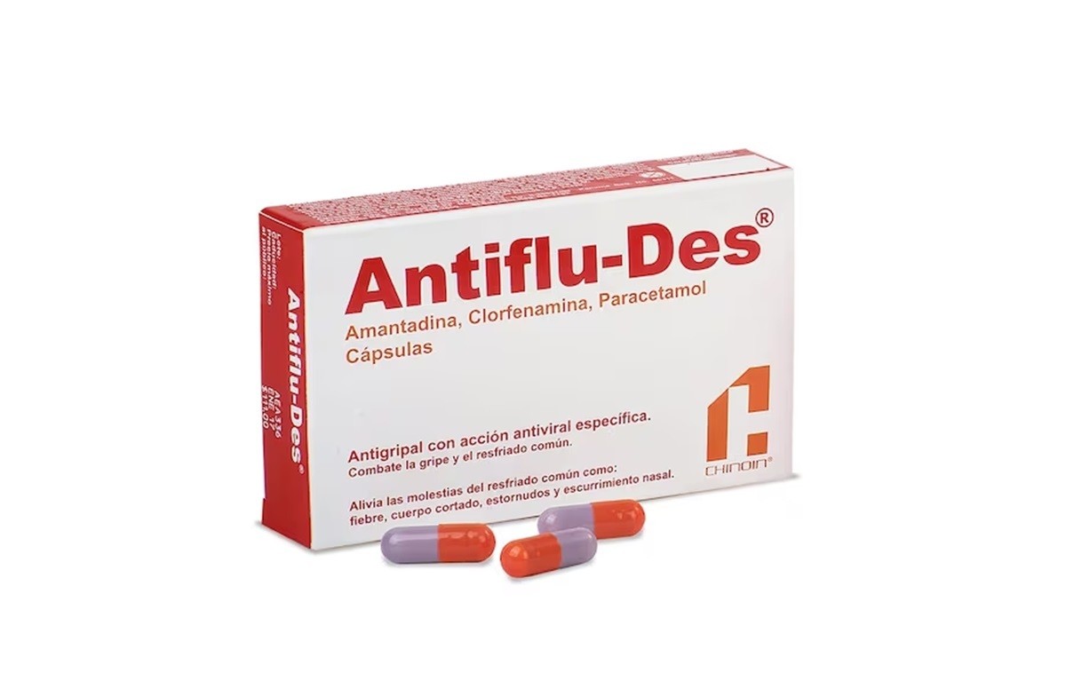 El contenido activo del Antiflu-Des es Amantadina, Clorfenamina y Paracetamol. Foto: Twitter @porktendencia