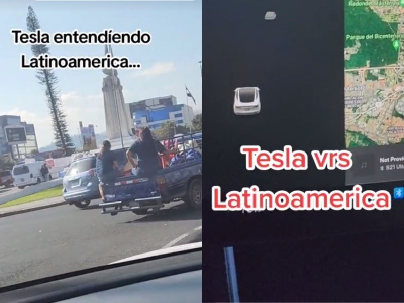El usuario de TikTok @untalcarlossv ha compartido videos de lo que detecta al viajar en su Tesla. Foto: TikTok @untalcarlossv.