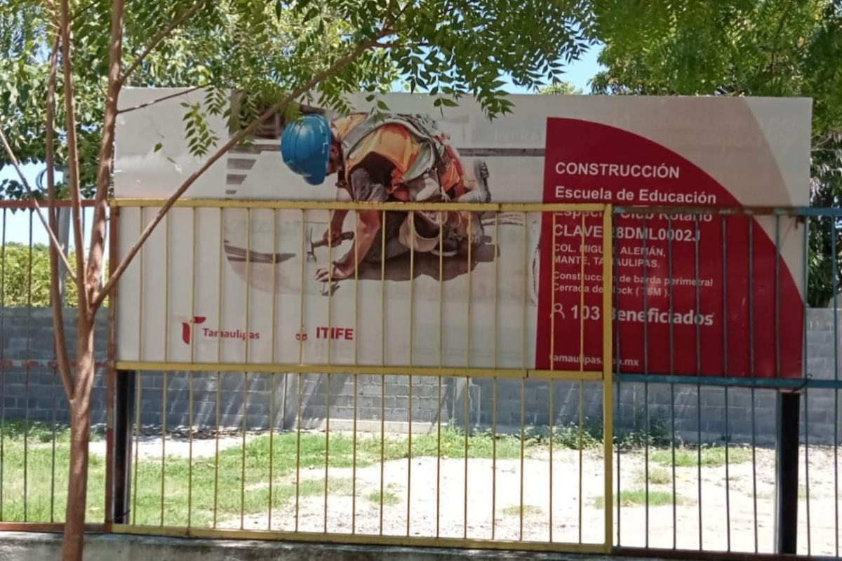 Anuncio de inversiones en escuelas de Tamaulipas.