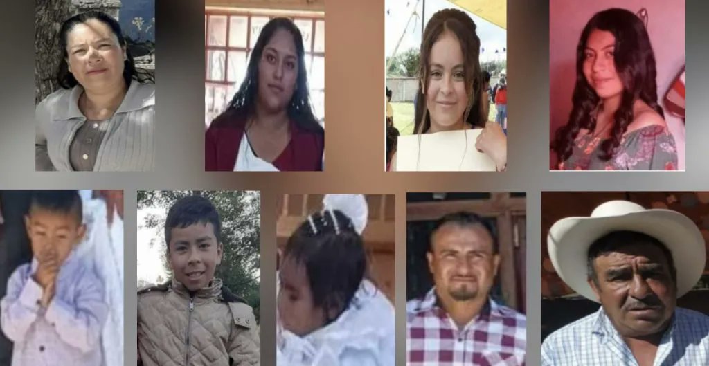Los nueve desaparecidos son familiares y no saben nada de ellos desde el 8 de diciembre. Foto: FGJEM/ Especial