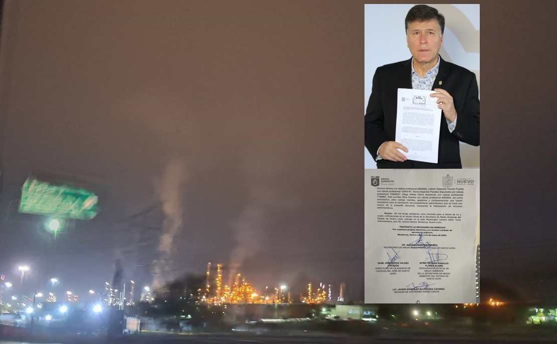 La Secretaría de Medio Ambiente interpuso una denuncia contra la Refinería de Cadereyta. Foto. Captura de Imagen