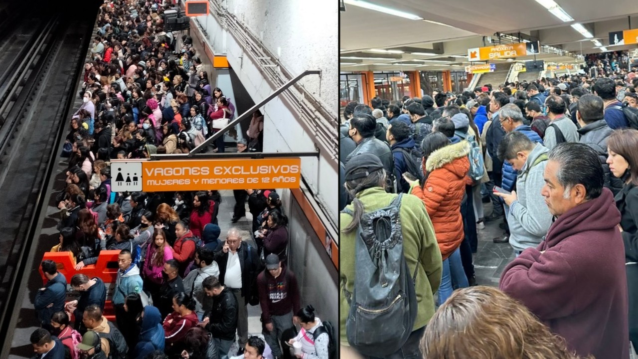 Otra vez... Usuarios de Línea 7 afectados por retrasos en el Metro de la CDMX. Foto: Especial