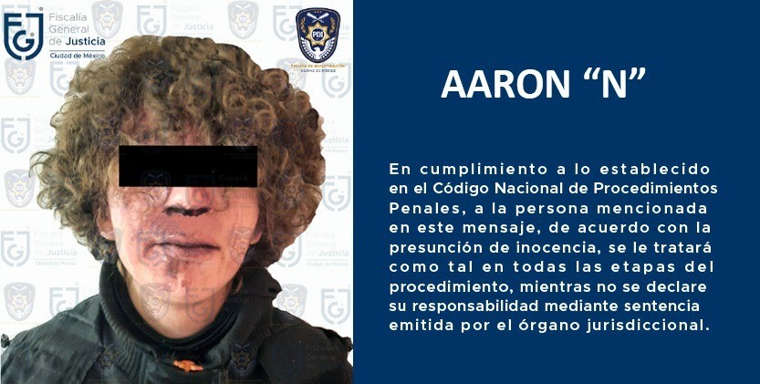 Aarón 'N' en prisión preventiva por homicidio y tentativa contra madre y hermano. Foto: @FiscaliaCDMX