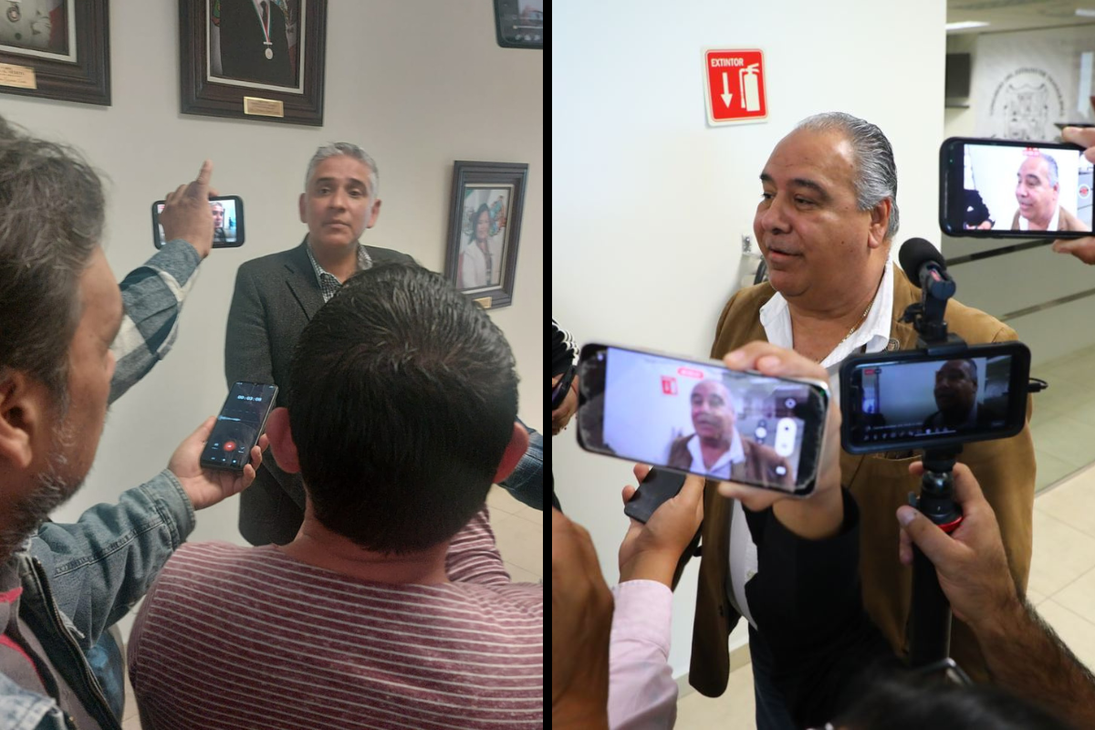 Francisco Antonio Noriega Orozco, auditor interino (izq.) y Jorge Espino Ascanio, auditor saliente (der.).