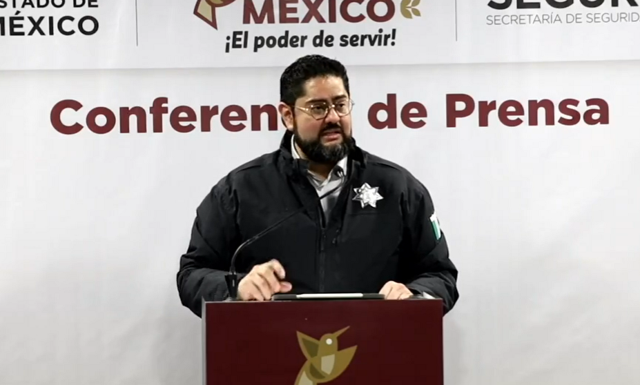 Primera conferencia de prensa en materia de seguridad del Edomex. Imagen: Captura de pantalla.