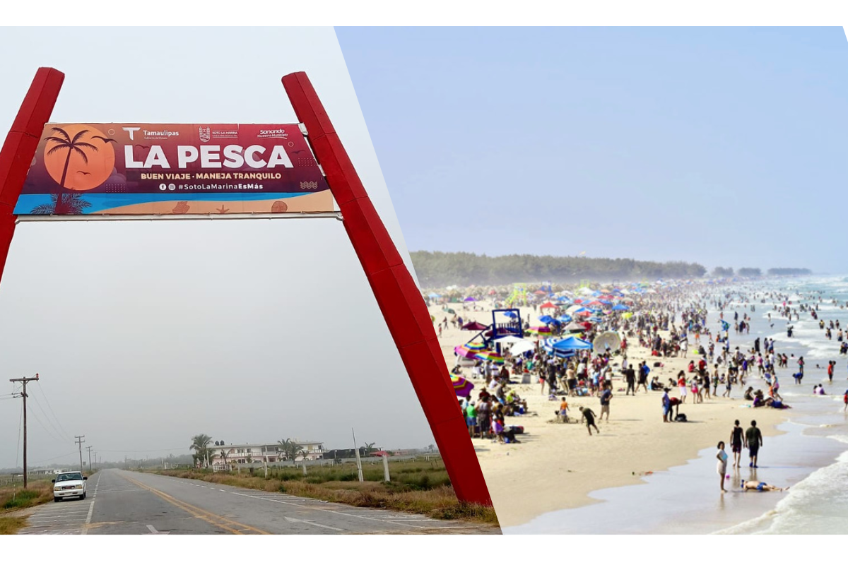 Playa La Pesca, en Soto la Marina, durante la temporada vacacional de Semana Santa. Foto: Archivo