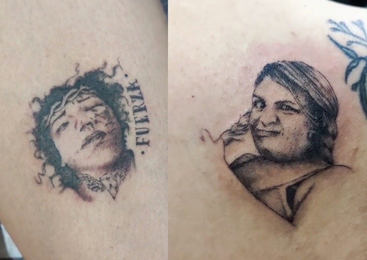 Tatuajes de Paola Suárez golpeada y Wendy Guevara, de Las Perdidas, están causando polémica. Foto: TikTok barroco_tattoo
