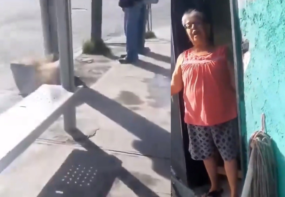 Lady Banquetas enfrenta a usuarios del camión en Apodaca (VIDEO)