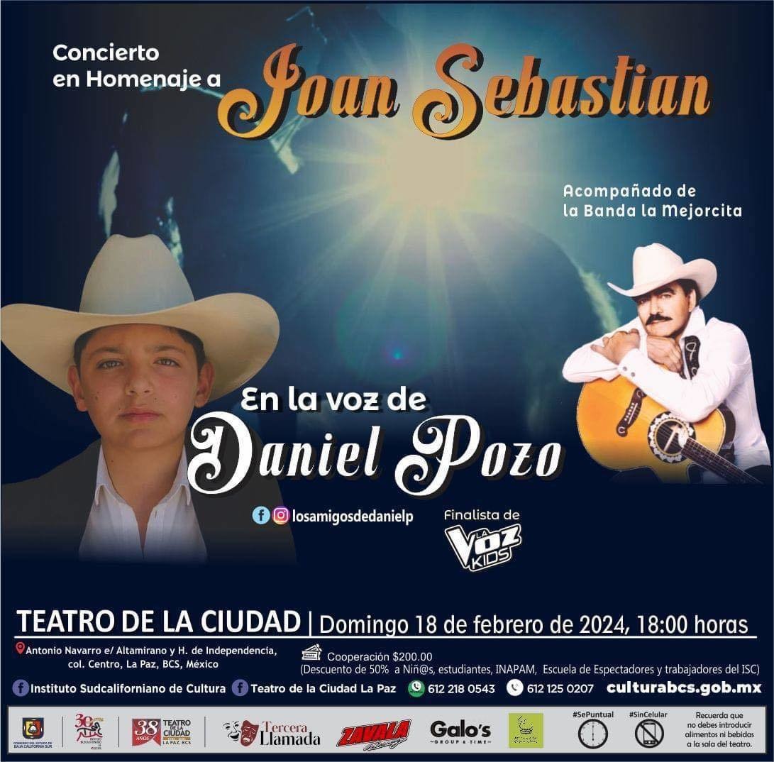 Disfruta concierto homenaje a Joan Sebastian en La Paz con Daniel Pozo