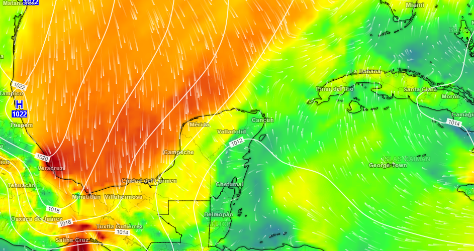 Para este jueves se pronostica un ambiente cálido que afectará a los tres estados de la Península y las temperaturas se mantendrán altas durante el fin de semana.- Foto de Meteorología Yucatán