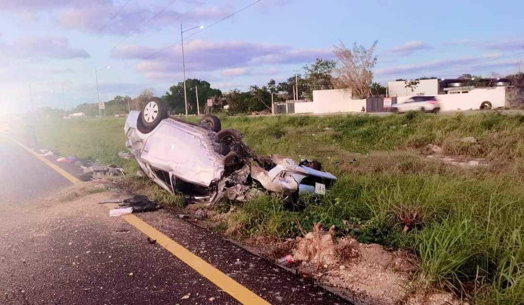 Accidente en carretera Mérida-Progreso: La pareja resultó gravemente herida