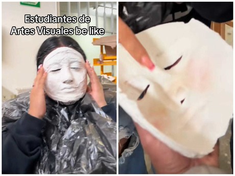 ¿Cómo son en Artes Visuales? Estudiante acaba con máscara pegada a la cara