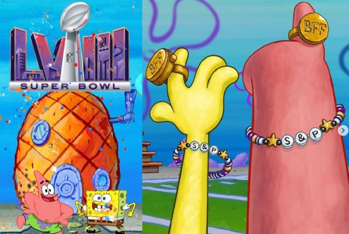 Bob Esponja y la 'Súper Banda de Fondo de Bikini' abrirán la transmisión del Super Bowl LVII con la proyección 'Sweet Victory'. Foto: Instagram spongebob y nickelodeon