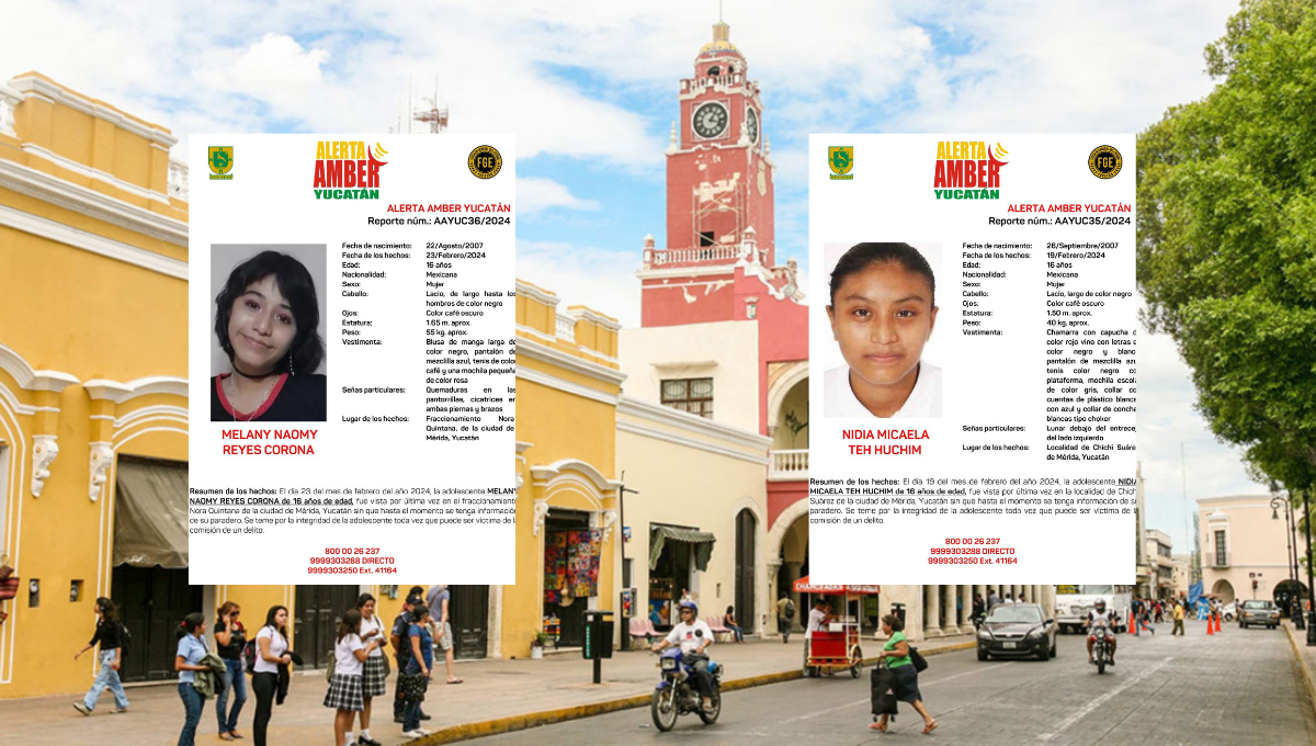 Alerta Amber: Reportan a dos jóvenes desaparecidas en Mérida