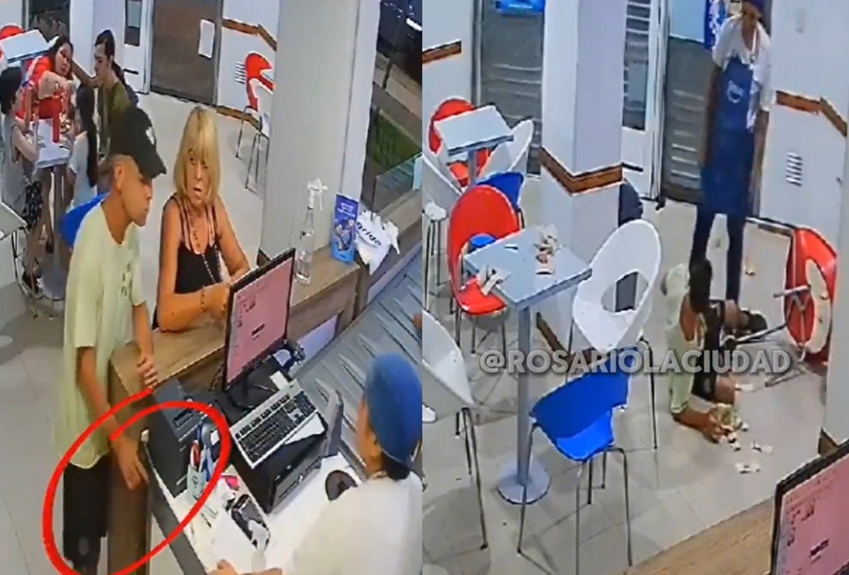 Mujer derriba a golpes a ladrón en nevería ¡Poder femenino!  (VIDEO)
