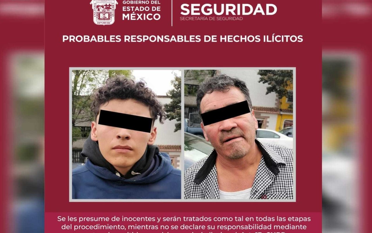 Detienen a dos individuos por extorsionar a constructoras en Toluca. Foto: @SS_Edomex